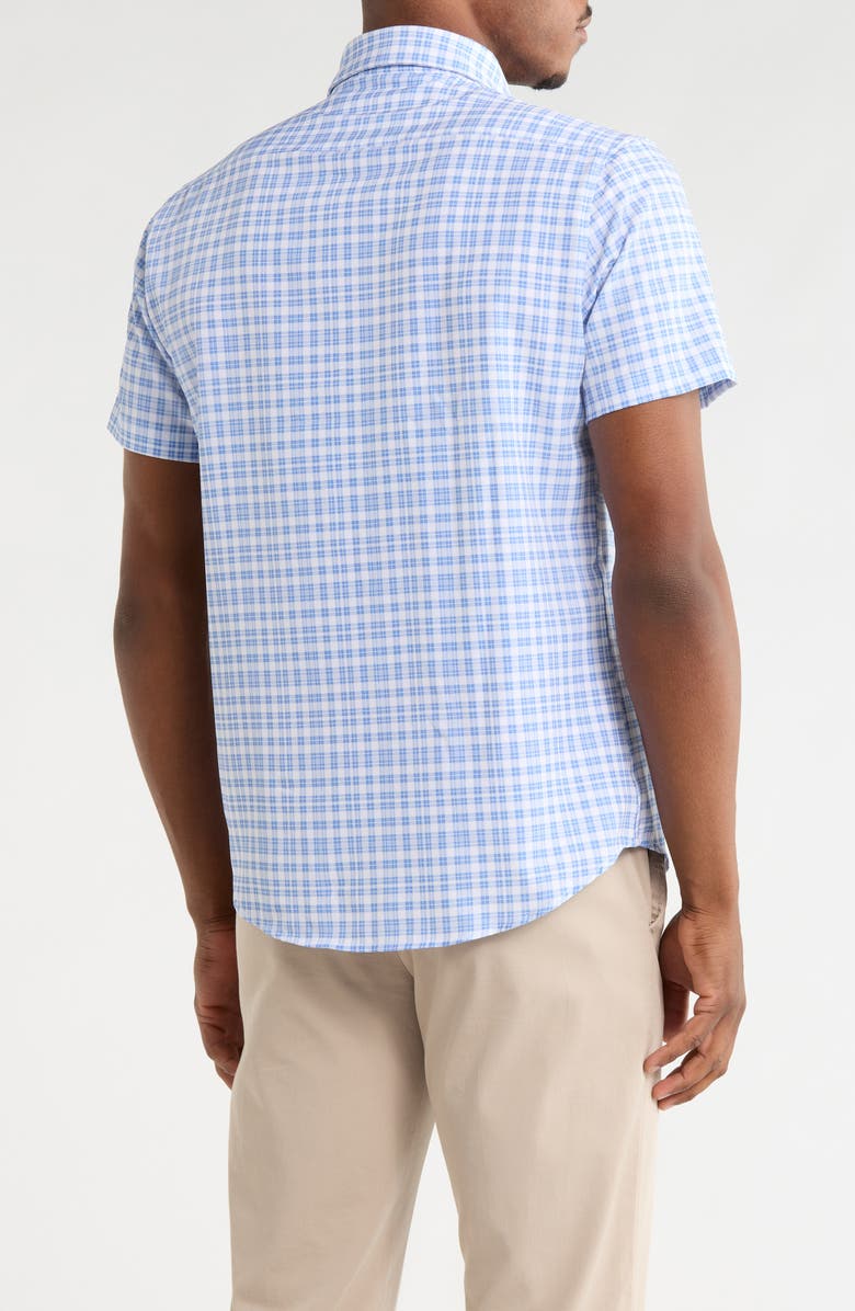 DENIM AND FLOWER Plaid Print Button-Down Shirt, Alternate, color, White/ Light Blue Plaid