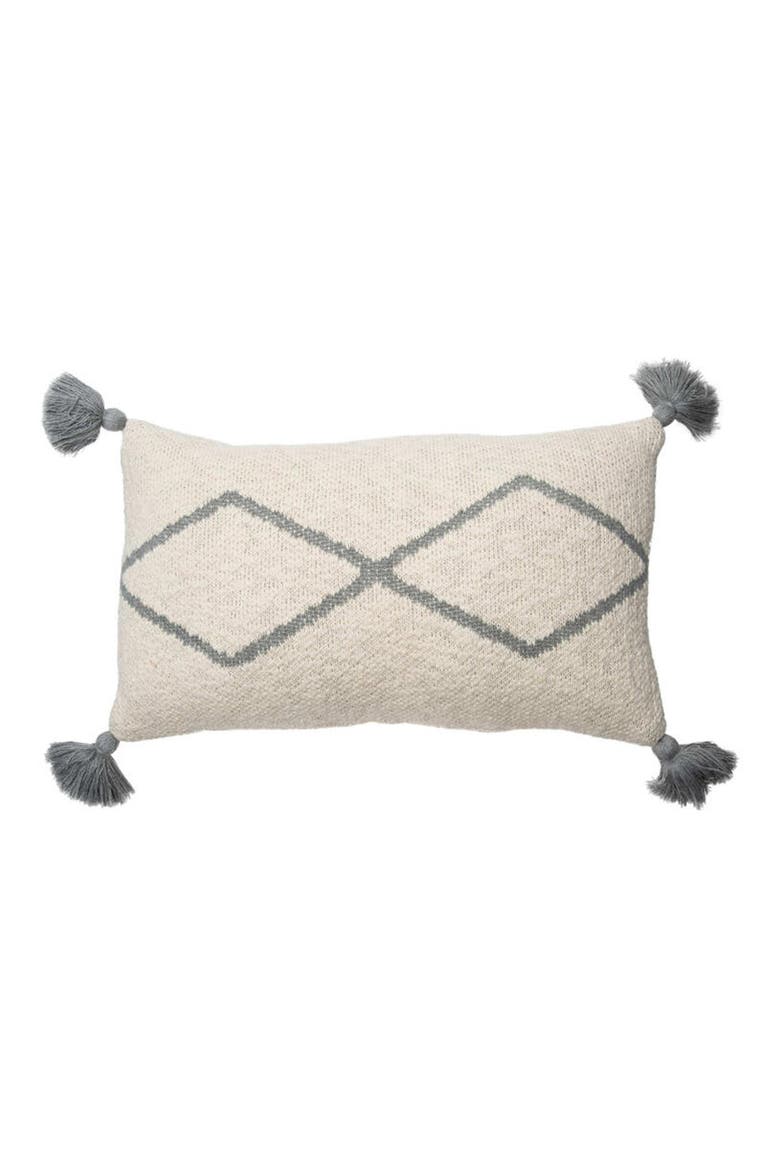 Oasis Tassel Knit Accent Pillow, Main, color, GREY