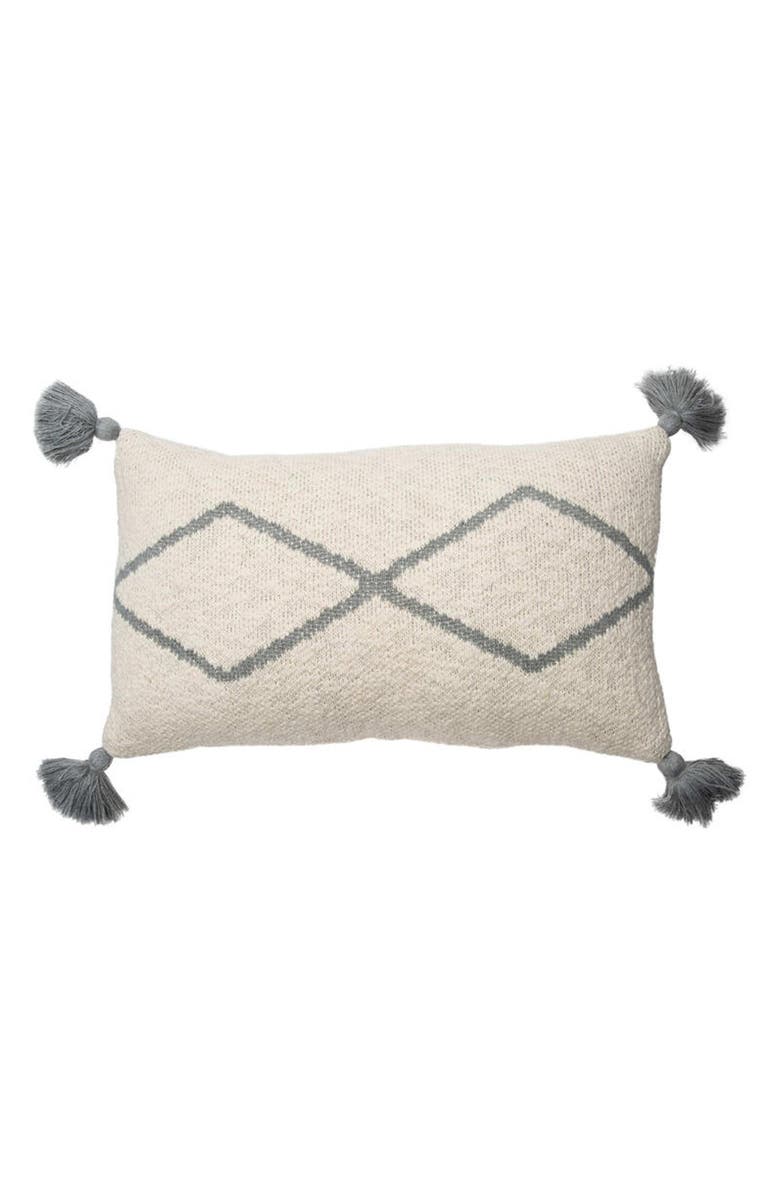 Lorena Canals Oasis Tassel Knit Accent Pillow, Main, color, Grey