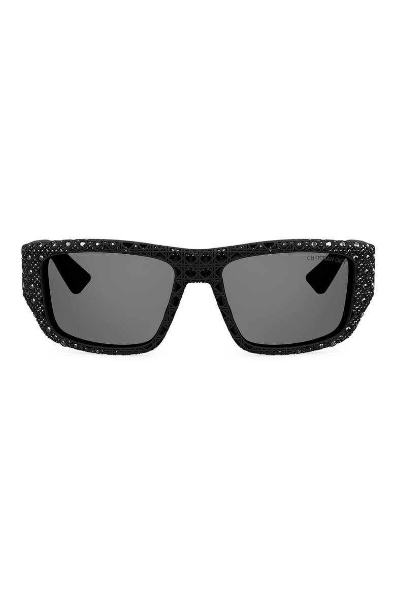 'Dior3D S3I 57mm Square Sunglasses, Main, color, BLACK/ OTHER / SMOKE