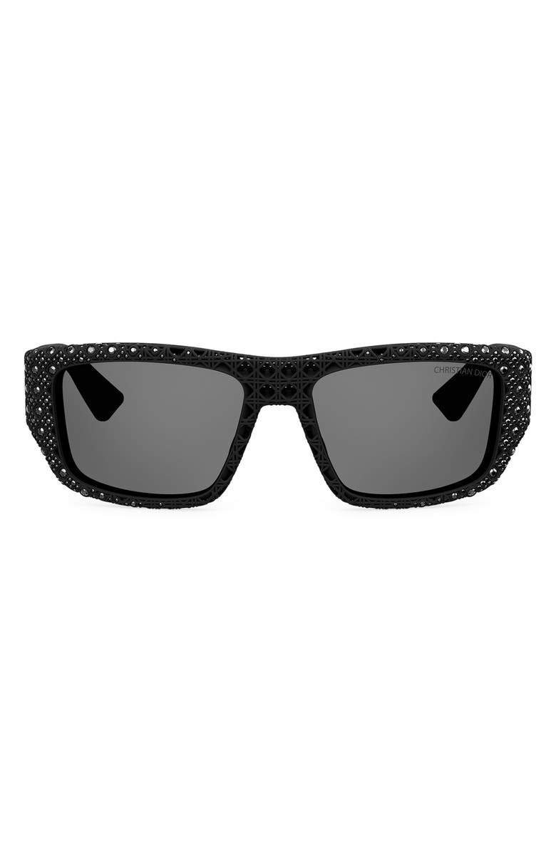 DIOR 'Dior3D S3I 57mm Square Sunglasses, Main, color, Black/ Other / Smoke
