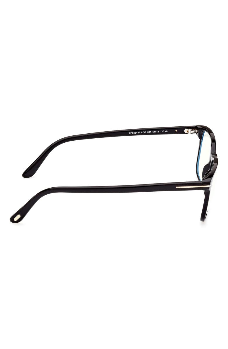 TOM FORD 53mm Rectangular Blue Light Blocking Glasses, Alternate, color,