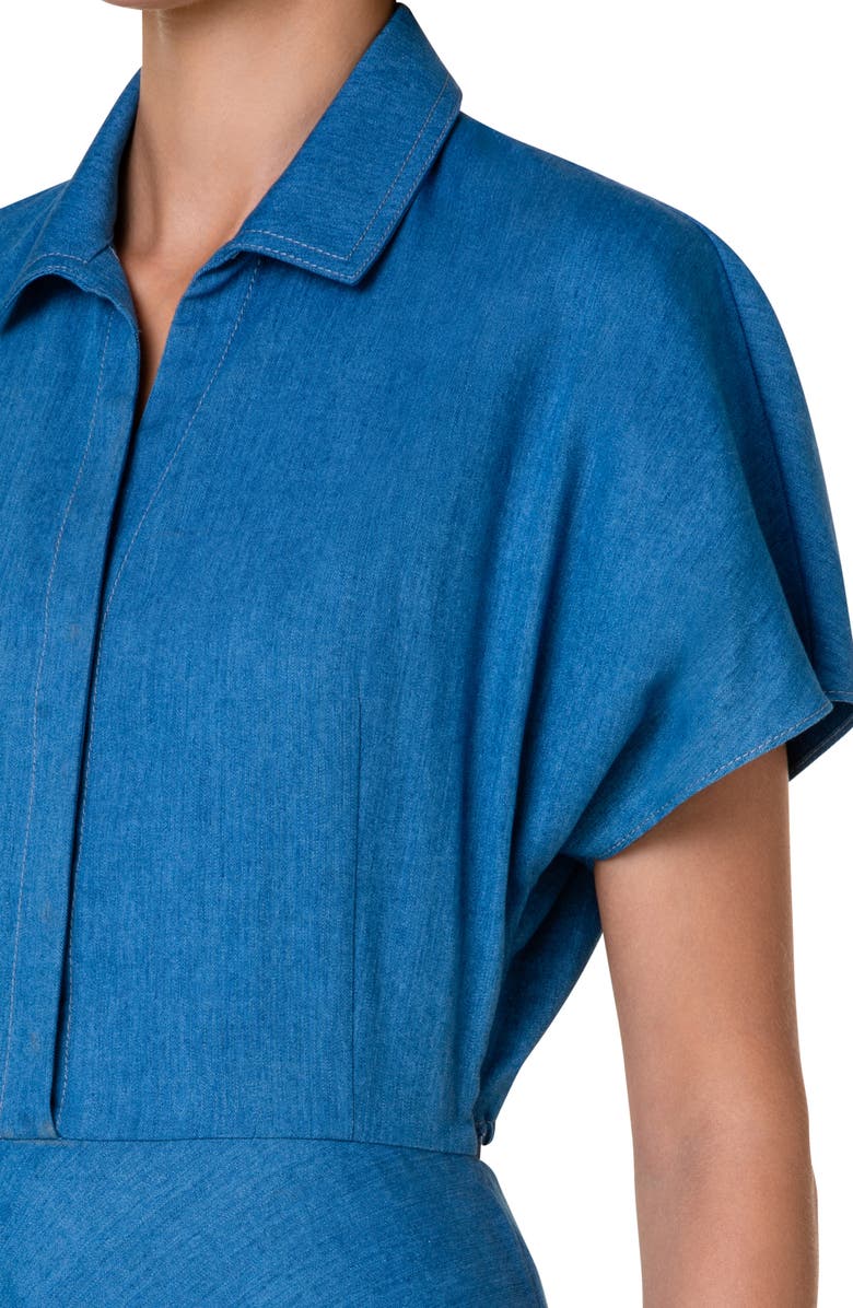 Akris punto Cutout Denim Dress, Alternate, color, 