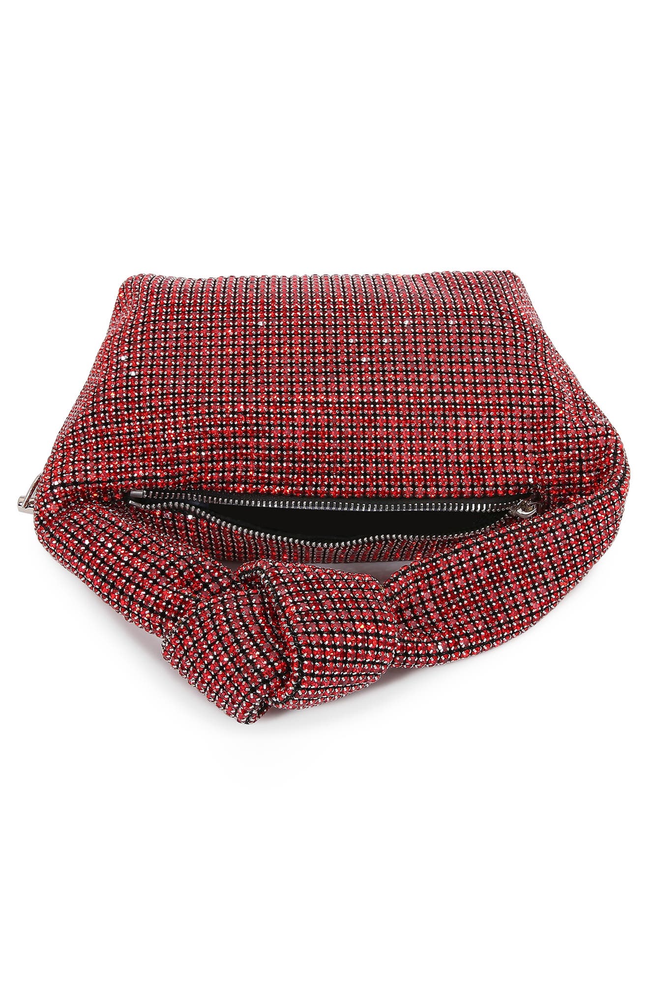 Knotted Handle Rhinestone Bag, Alternate, color, RED