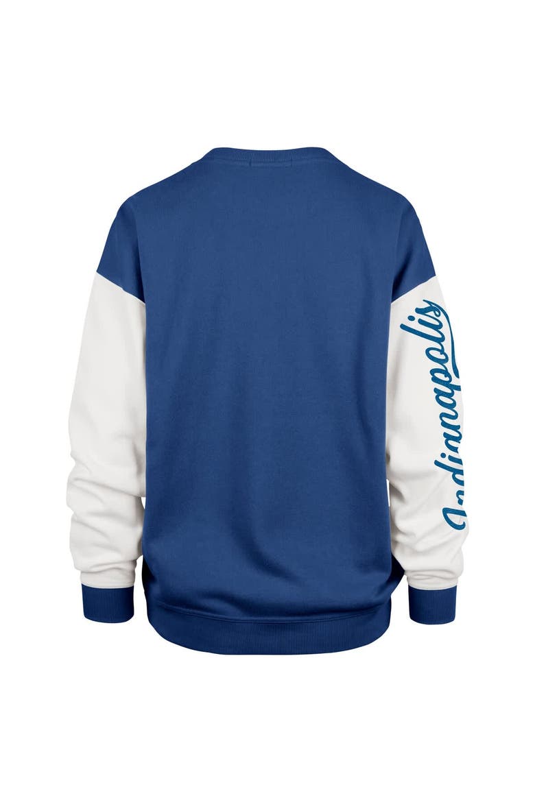 Women's '47  Royal Indianapolis Colts Double Header Rise Andie Pullover Sweatshirt, Alternate, color, Royal