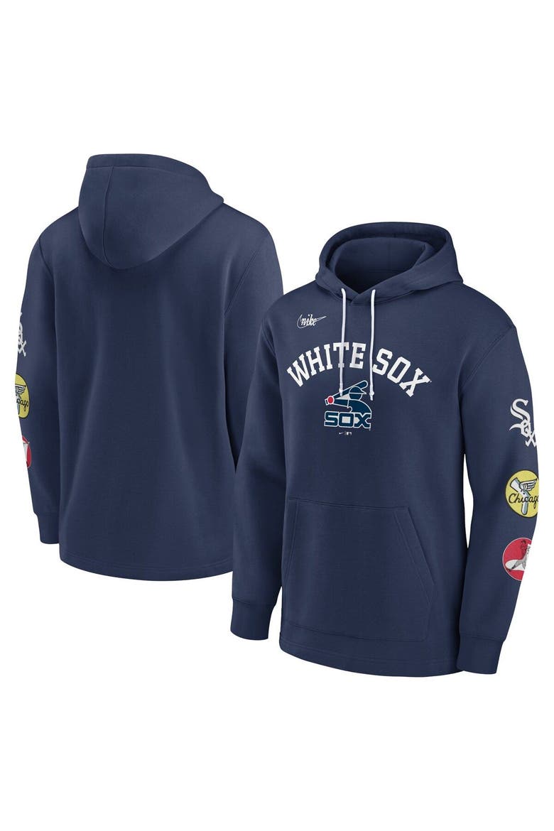 Men's Nike Navy Chicago White Sox Rewind Lefty Pullover Hoodie, Main, color, Navy