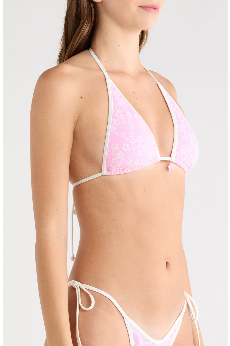Bind Triangle Halter Bikini Top, Alternate, color, SUGAR SPRINKLE