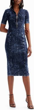 Desigual Zip-Up Denim Dress