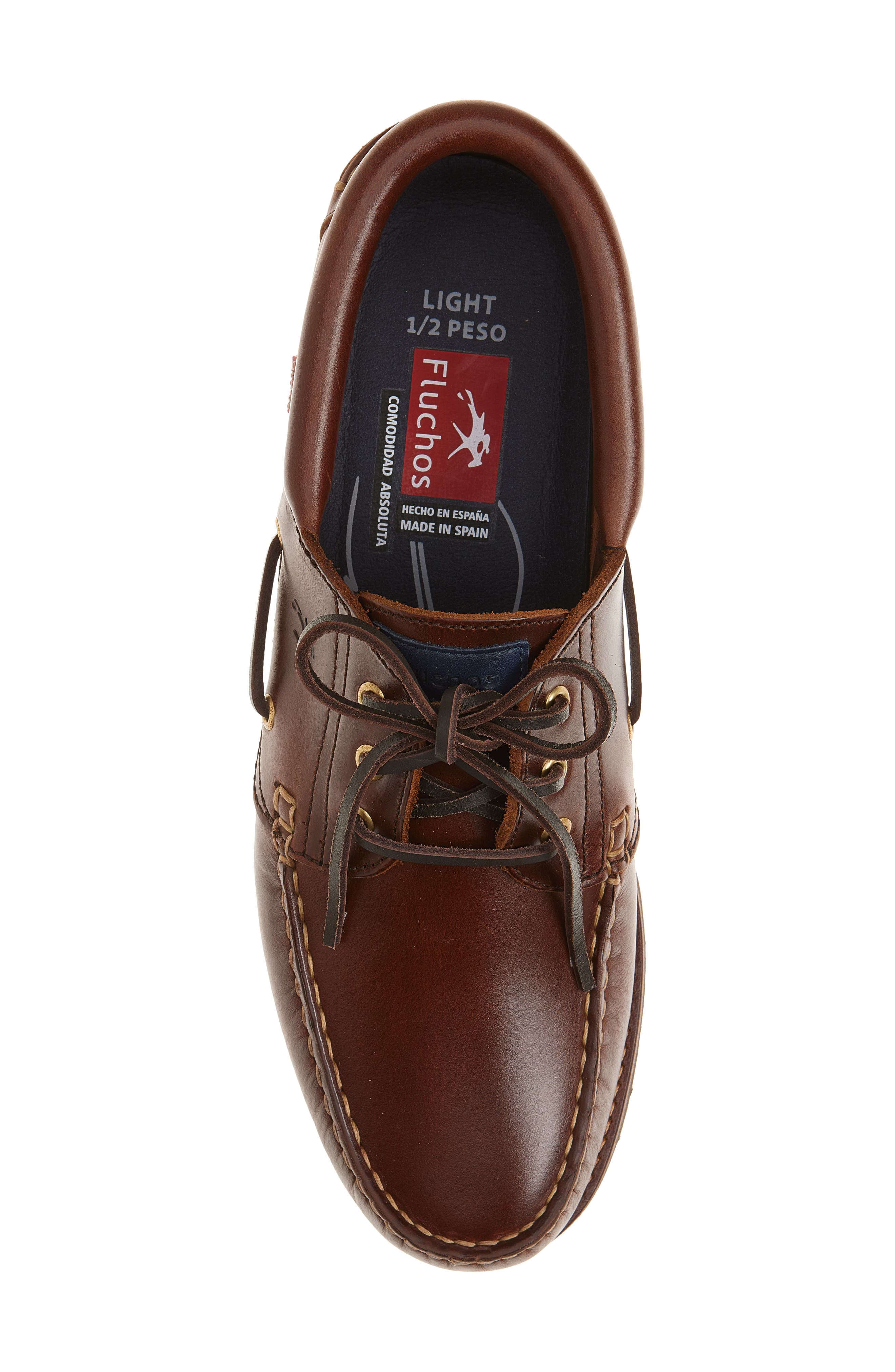 Fluchos Richfield Lug Sole Boat Shoe, Alternate, color, Chestnut