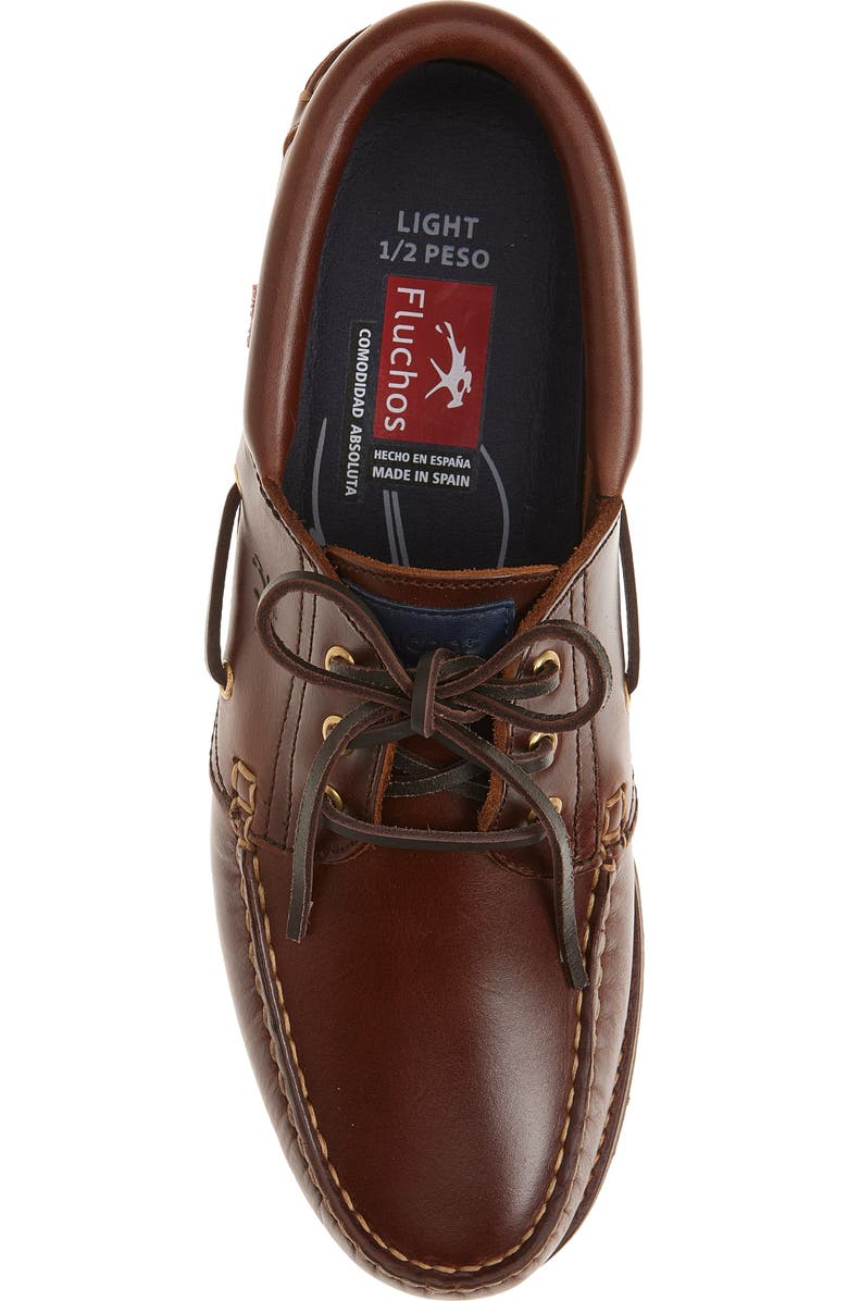 Fluchos Richfield Lug Sole Boat Shoe, Alternate, color, Chestnut