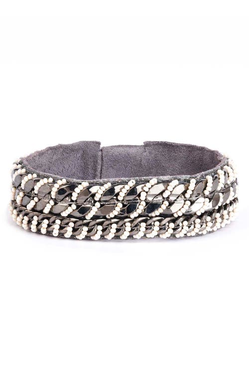 Deepa Gurnani Frankie Cuff Bracelet in Gunmetal 