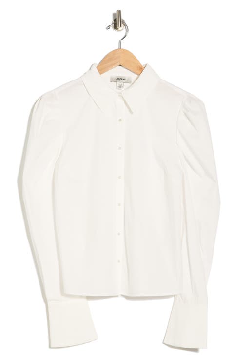 Pleated Shoulder Button-Up Shirt