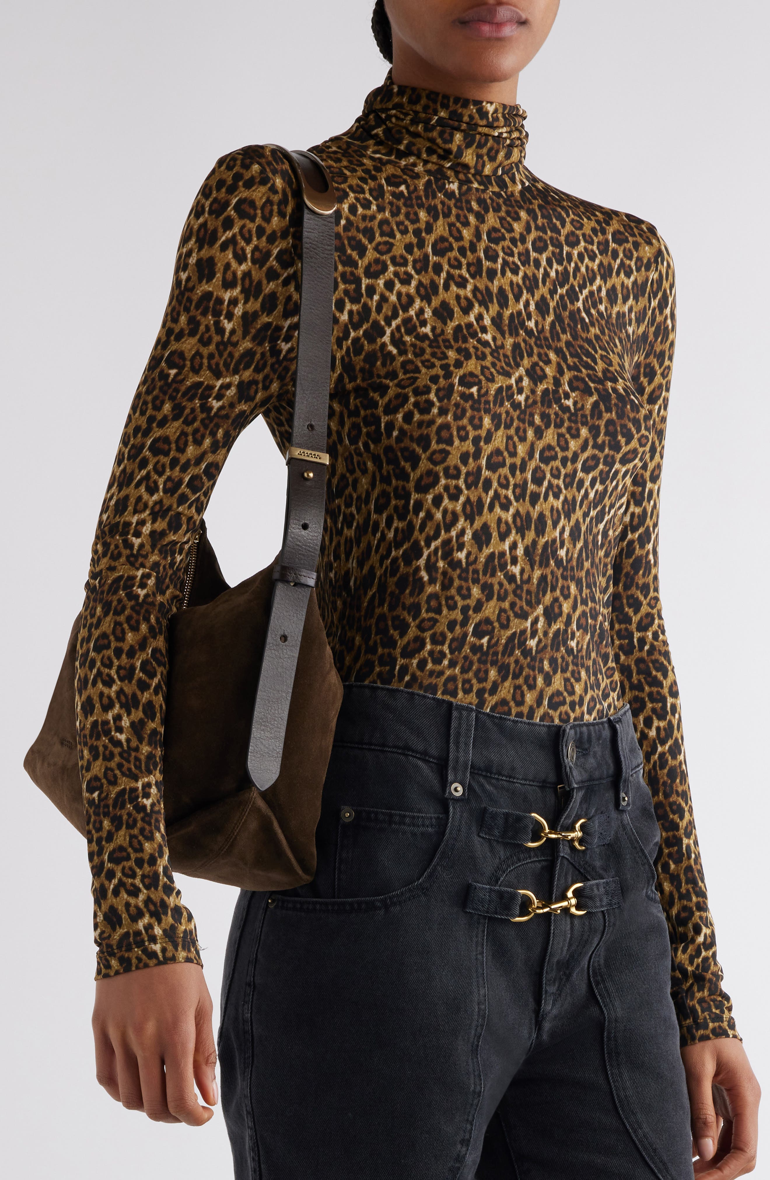 Isabel Marant Leyden Suede Hobo Bag, Alternate, color, 