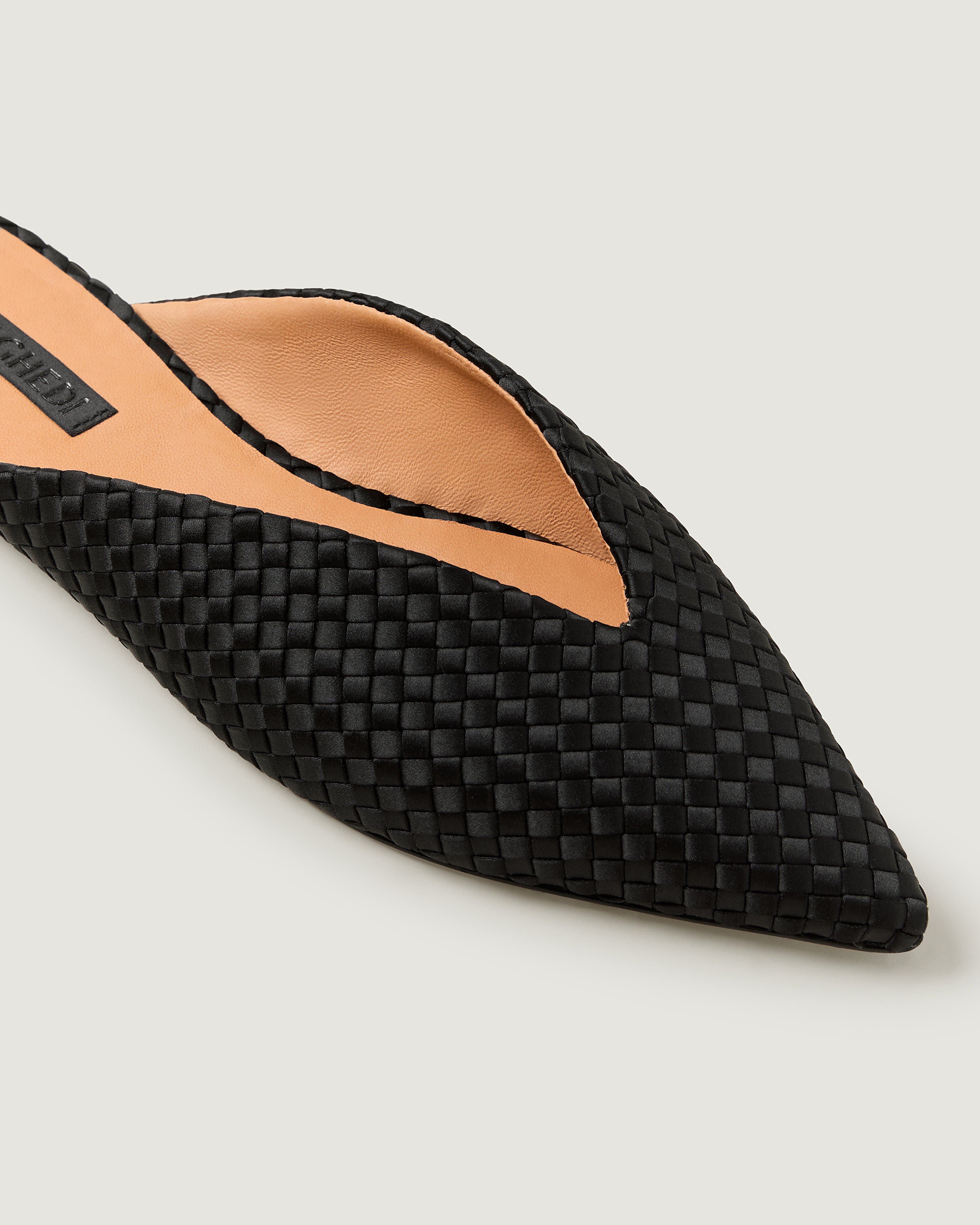 Strada Mule Satin, Alternate, color, Onyx