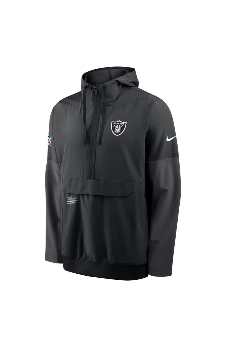 Nike Men's Nike Black Las Vegas Raiders Sideline Anorak Half-Zip Hoodie Jacket, Alternate, color, Black