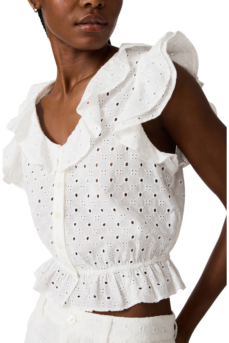 Mayra Cotton Eyelet Top, Alternate, color, WHITE