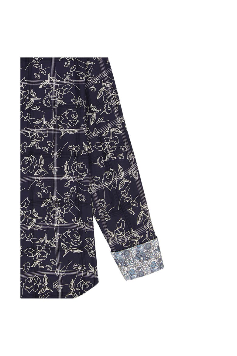 Essex Floral Button-Up Shirt, Alternate, color, NAVY
