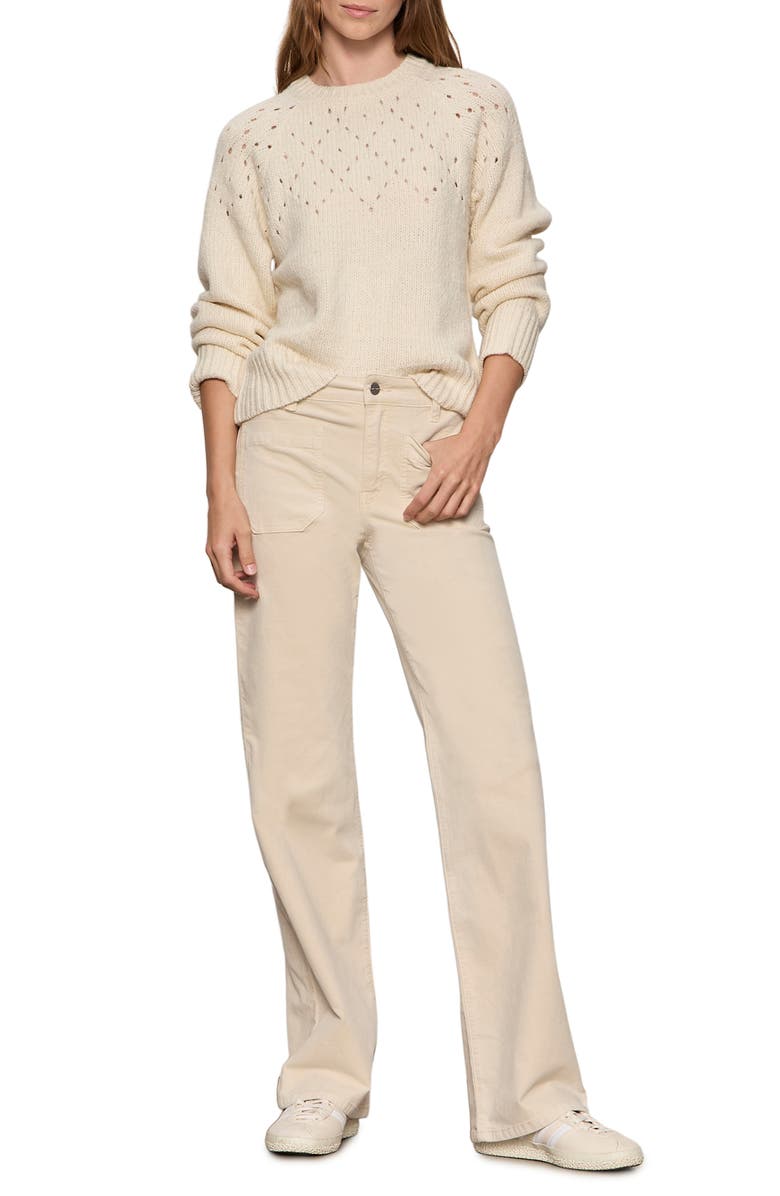 Sanctuary Femme Openwork Sweater, Alternate, color, Vanilla White