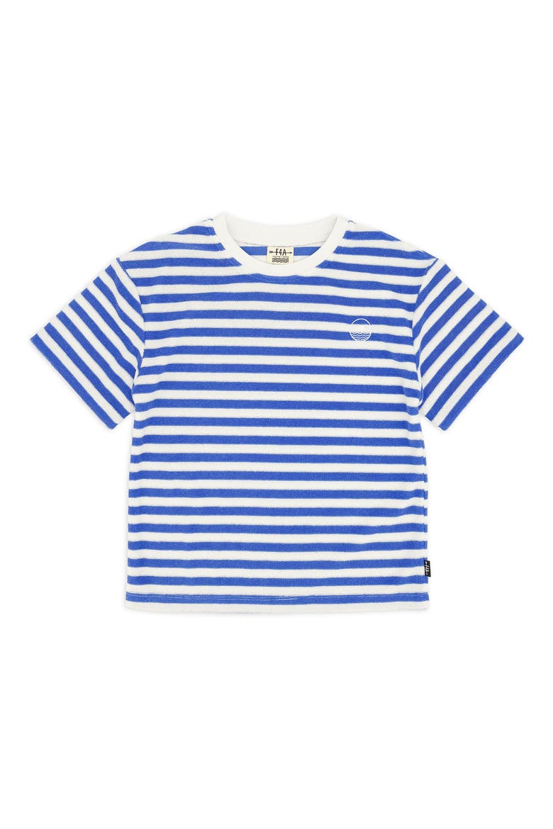 Kids' Hang Around Stripe Terry T-Shirt, Main, color, MARINA BLUE