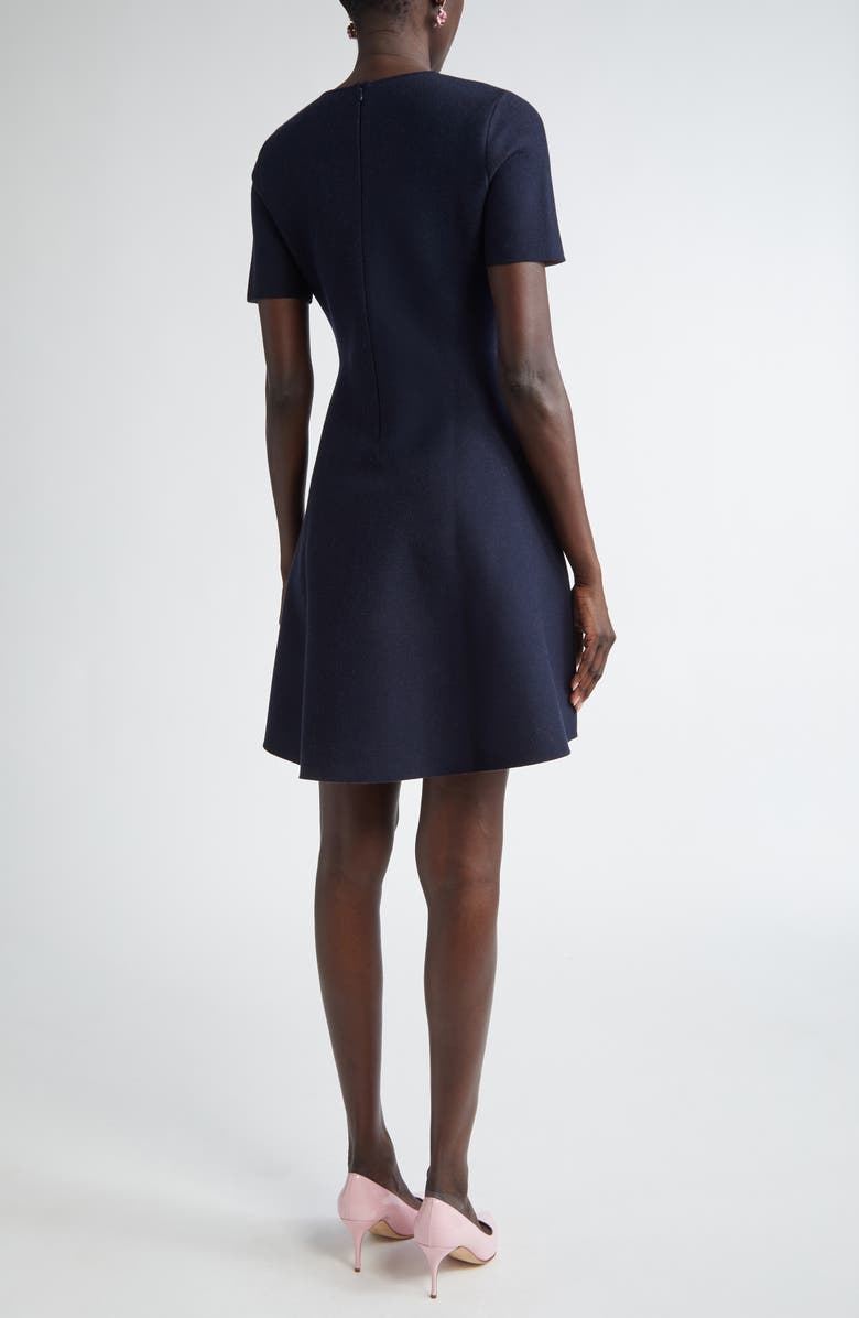 Oscar de la Renta English Rose Jacquard Knit Fit & Flare Dress, Alternate, color, 