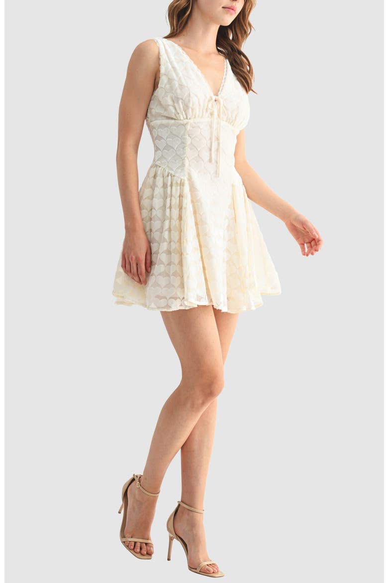 Fit and Flare Minidress, Alternate, color, CREAM