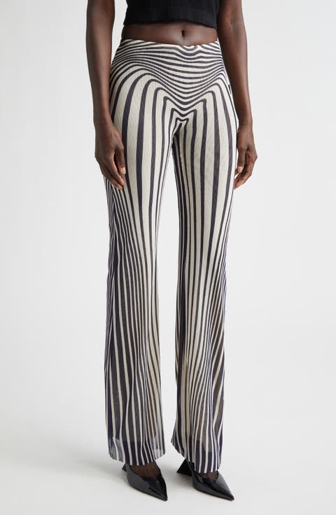 Re-Edition Body Morphing Trompe l'Oeil Mesh Flare Pants
