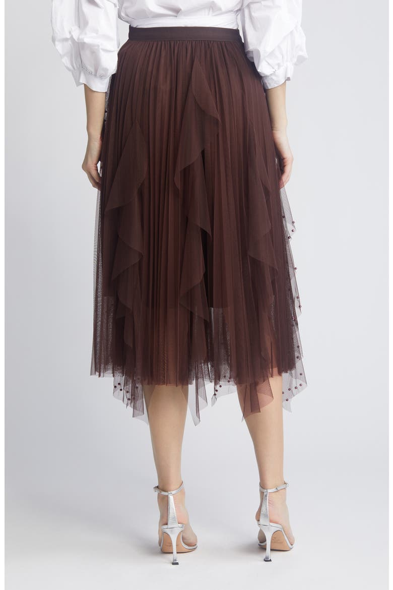 Wendy Beaded Tulle Skirt, Alternate, color, BROWN