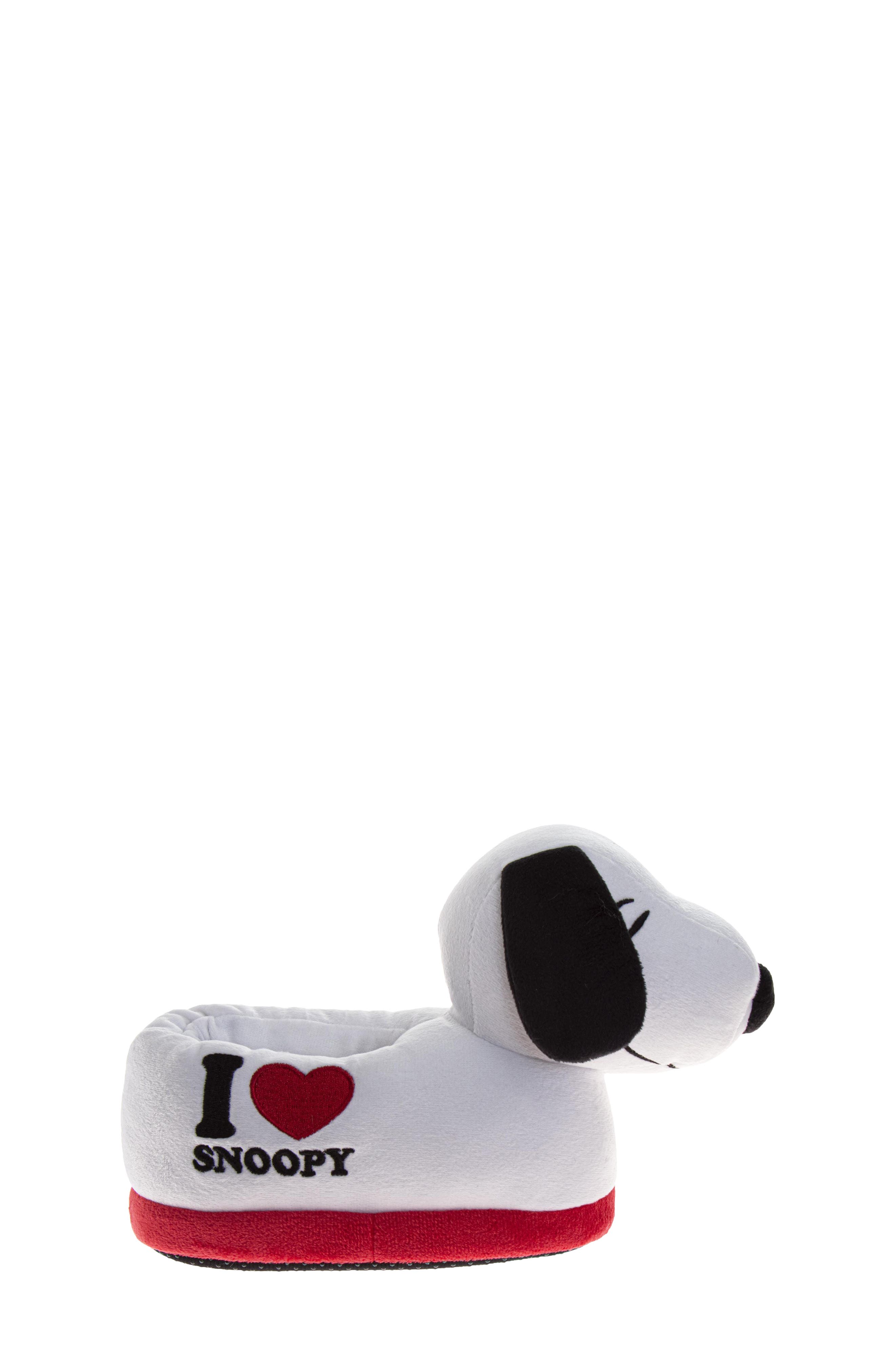 Kids' 3D Plush Snoopy Slipper, Alternate, color, WHITE