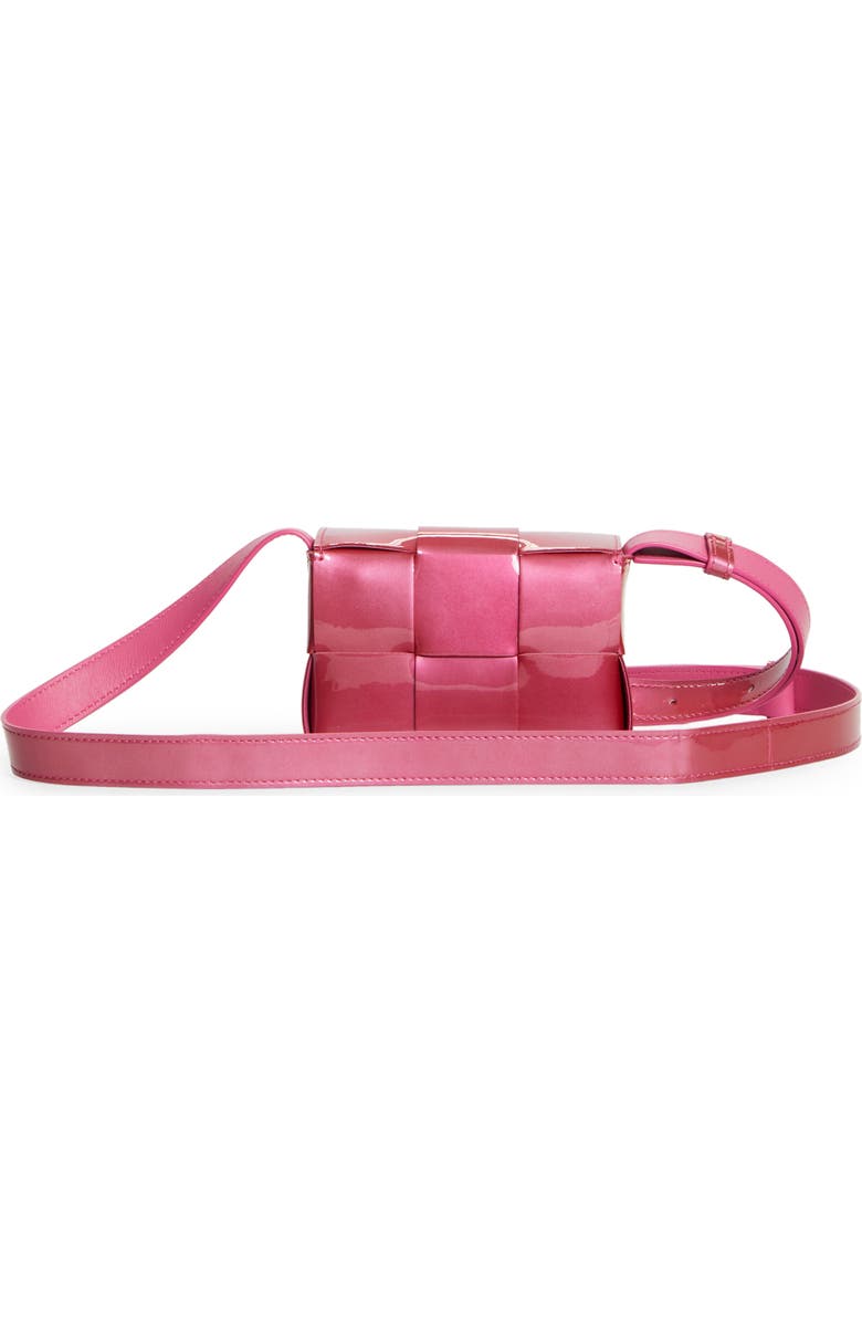 Bottega Veneta Mini Cassette Intrecciato Metallic Leather Crossbody Bag, Alternate, color,