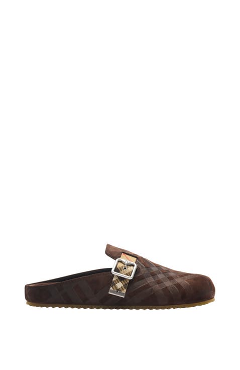 Check Suede Urchin Clogs