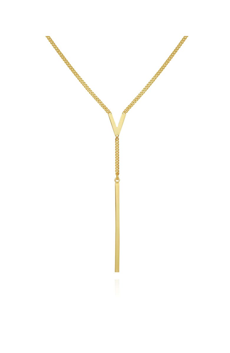 Vince Camuto V Lariat Necklace, Main, color, 14K Gold Plated