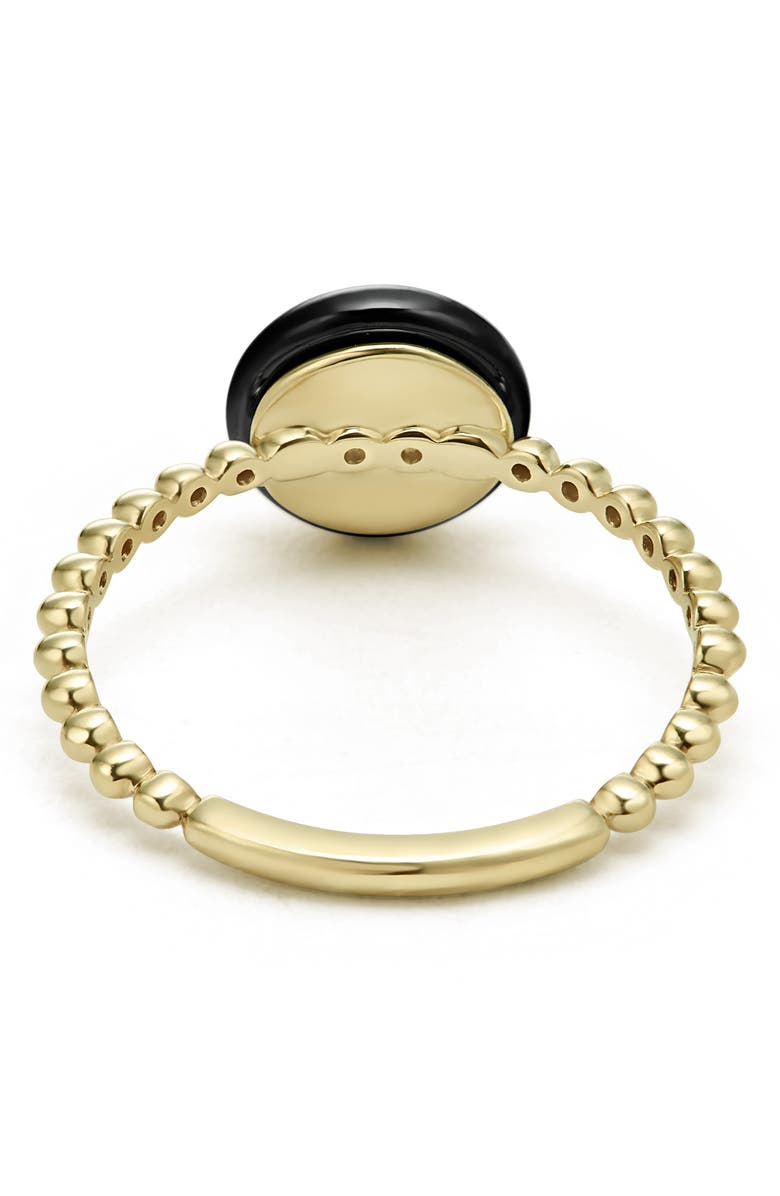 LAGOS Meridian 18K Gold Pavé Diamond & Black Ceramic Ring, Alternate, color, 