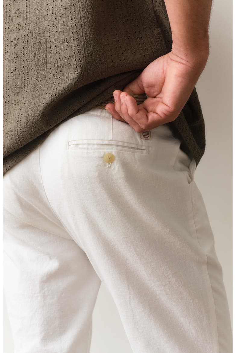Saturday Flat Front Hemp Blend Chinos, Alternate, color, WHITE