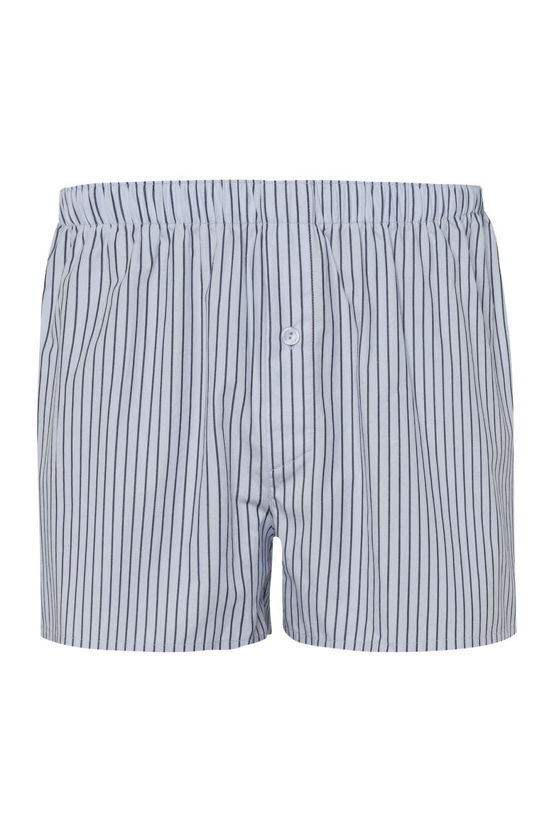 Fancy Woven Cotton Boxer, Main, color, Light Grey Stripe