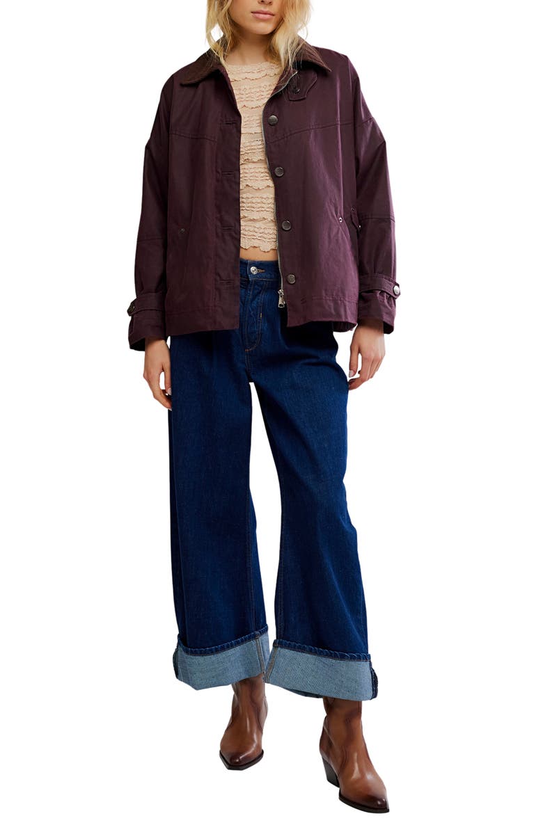 Free People Cori Waxed Cotton Jacket, Alternate, color, Port Royal