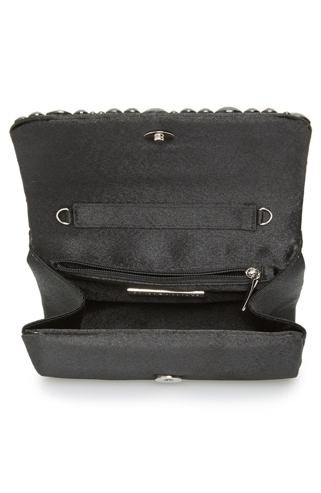 Beaded Flap Clutch, Alternate, color, BLACK