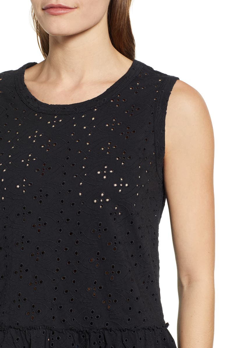 Caslon<sup>®</sup> Eyelet Peplum Tank, Alternate, color, 