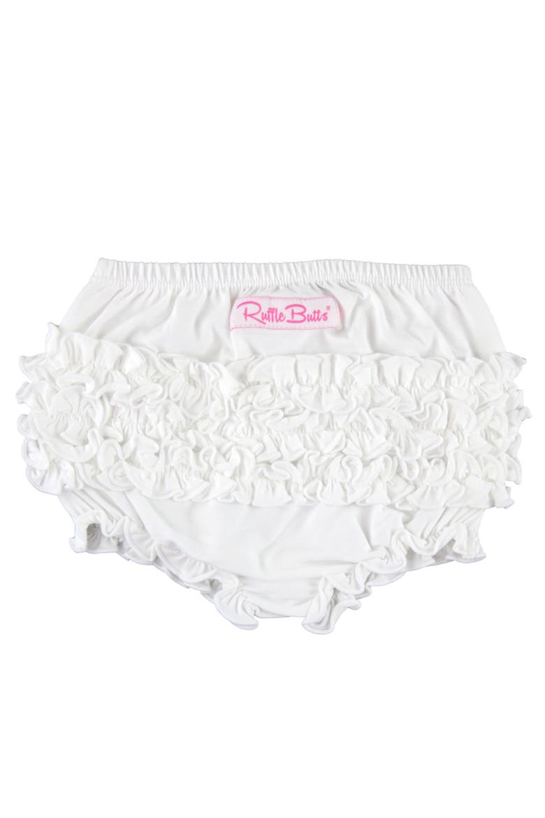 Baby/toddler Knit Rufflebutt Bloomer, Main, color, White