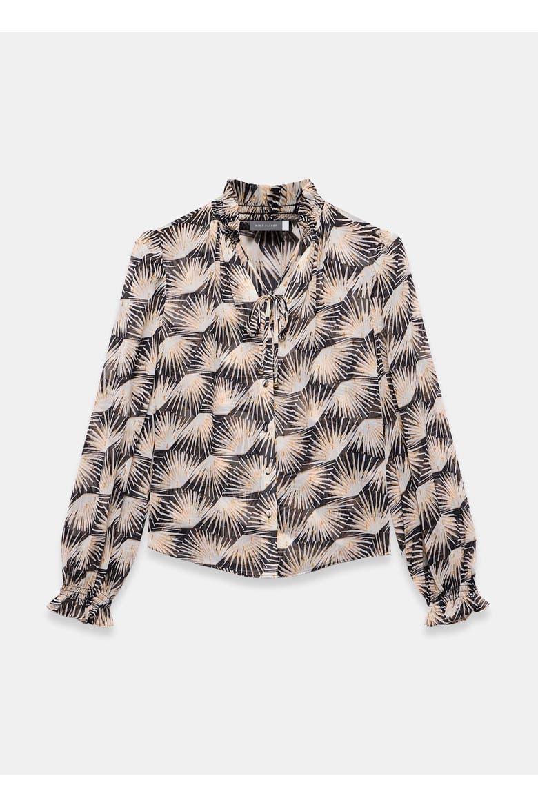 Geo Print Blouse, Alternate, color, Black