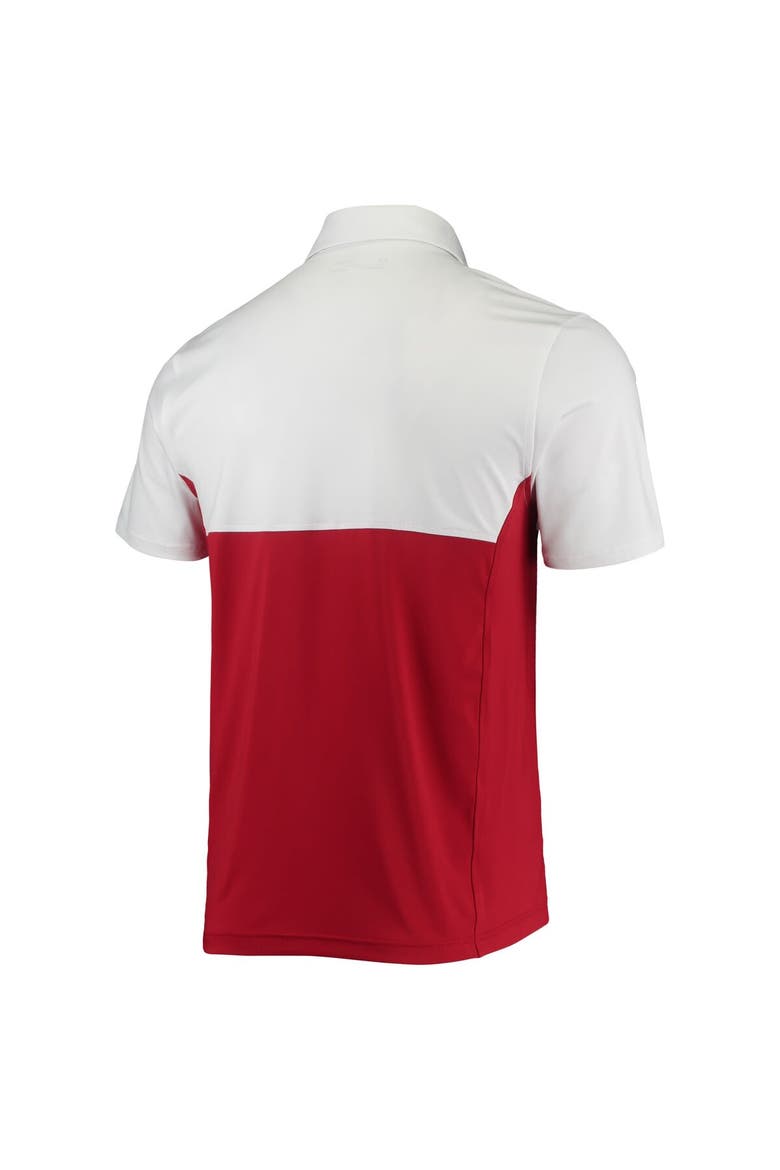 Men's Under Armour White/Red Wisconsin Badgers 2022 Blocked Coaches Performance Polo, Alternate, color, White
