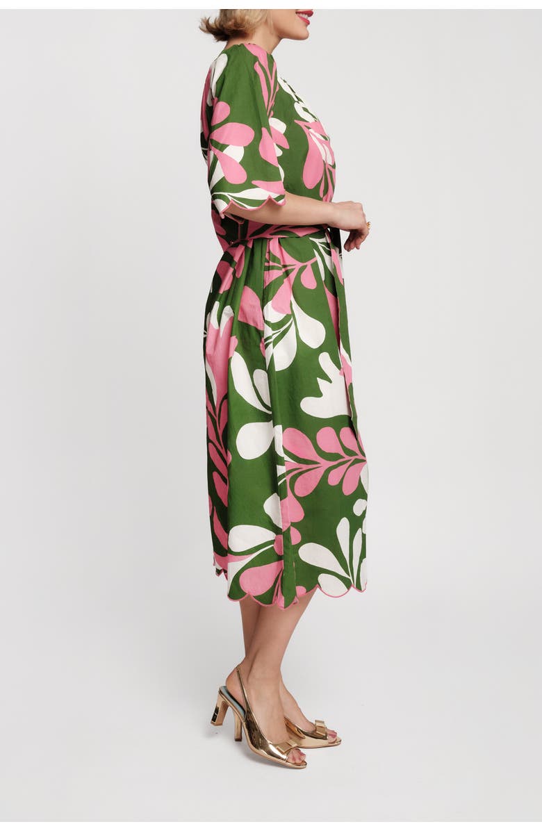 Frances Valentine Coco Midi Dress Mid-Century Palm, Alternate, color, Treetop/Multi