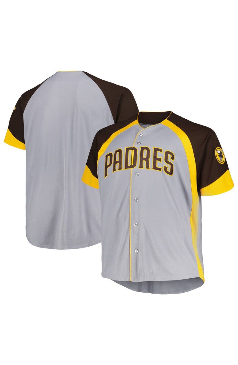 PROFILE Men's Profile  Gray San Diego Padres Big & Tall Colorblock Team Fashion Jersey, Alternate, color, 