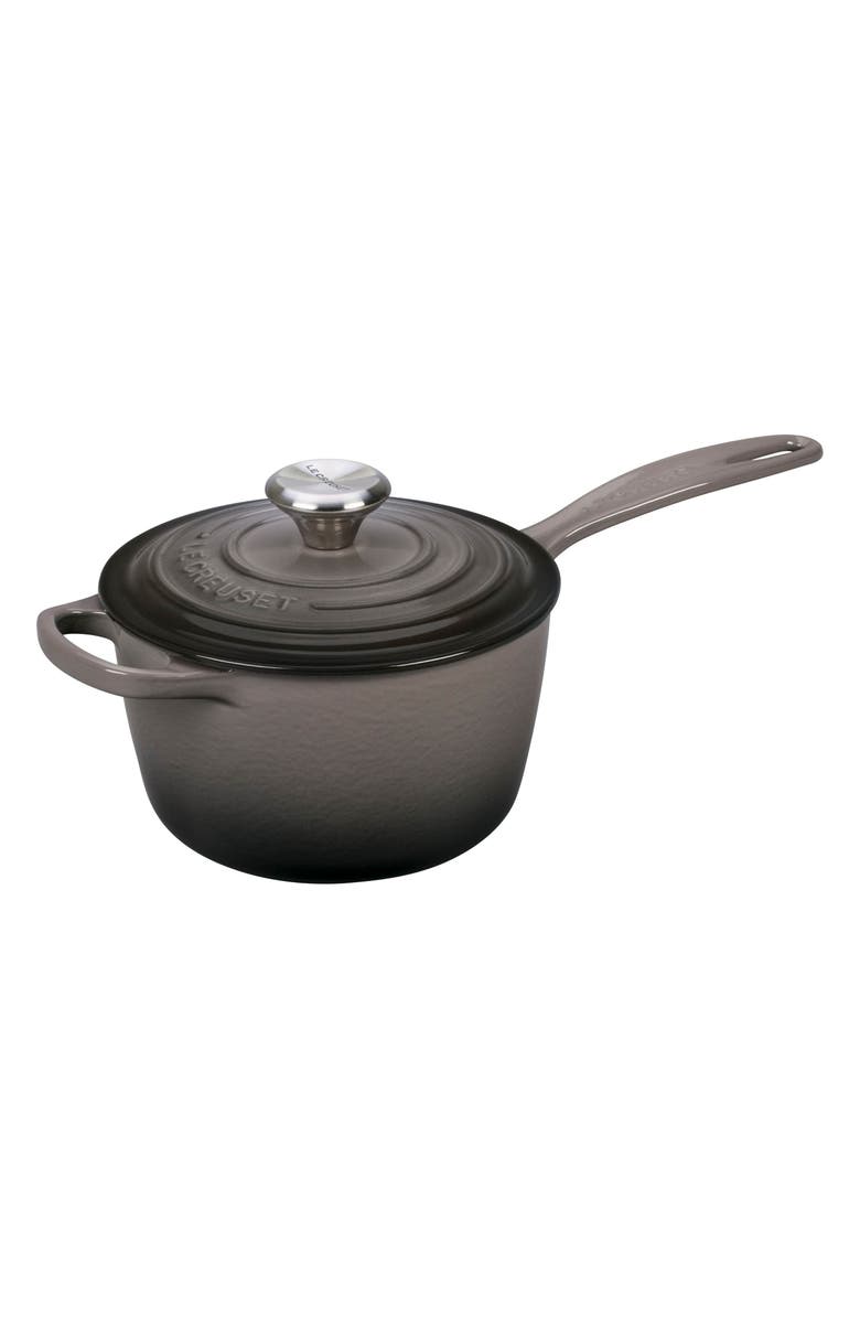 Le Creuset Signature 1.75-Quart Enameled Cast Iron Saucepan, Main, color, Oyster