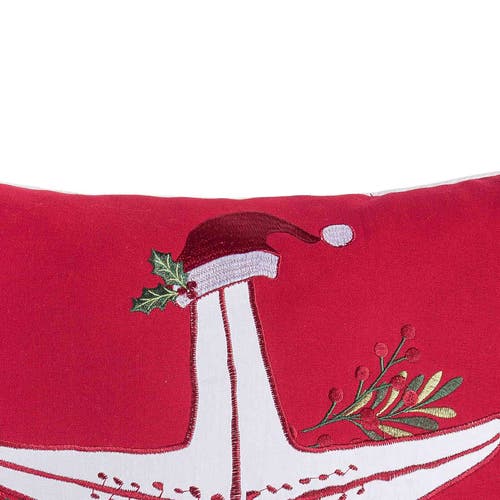 C & F Home C&f Home Sea Life Starfish Christmas Throw Pillow, 18" X 18" In Red