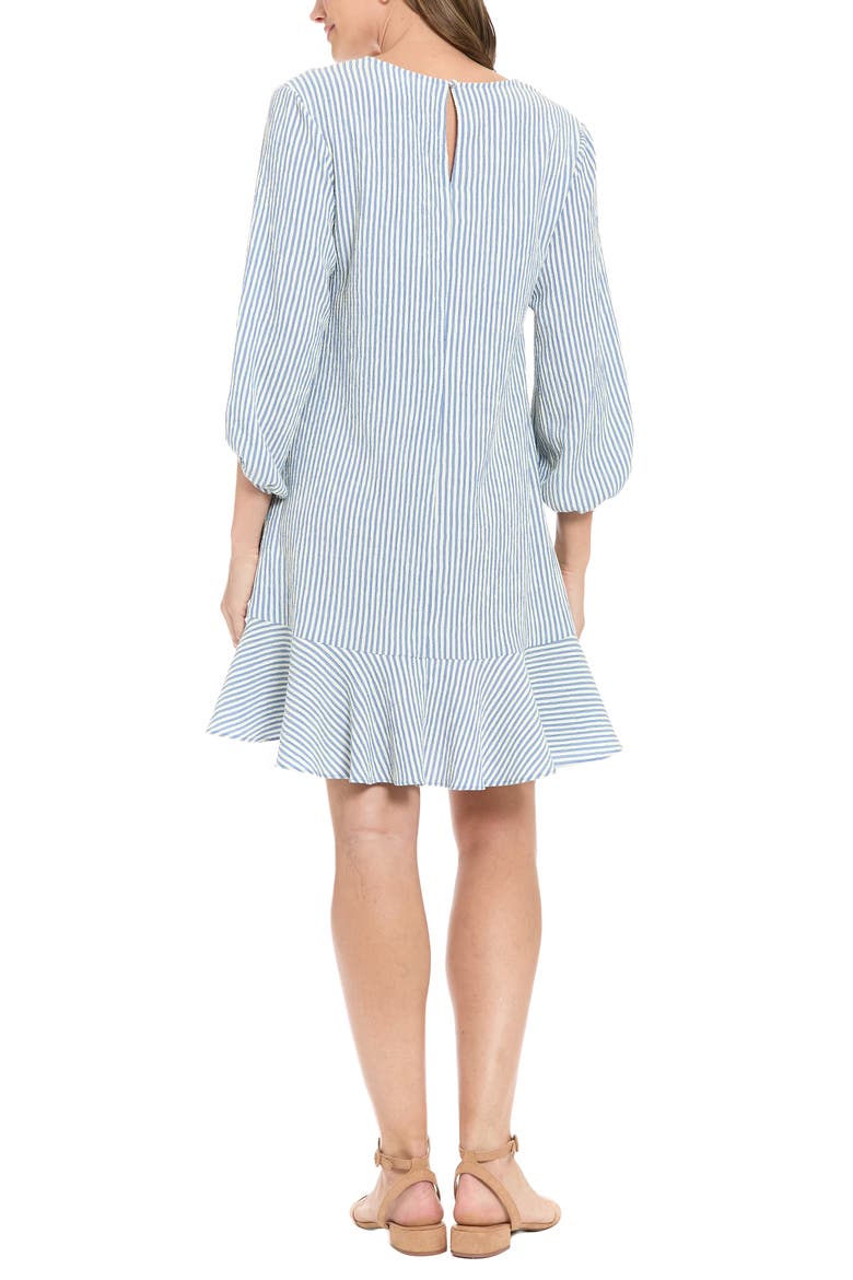 Stripe Seersucker Minidress, Alternate, color, BLUE/ IVORY