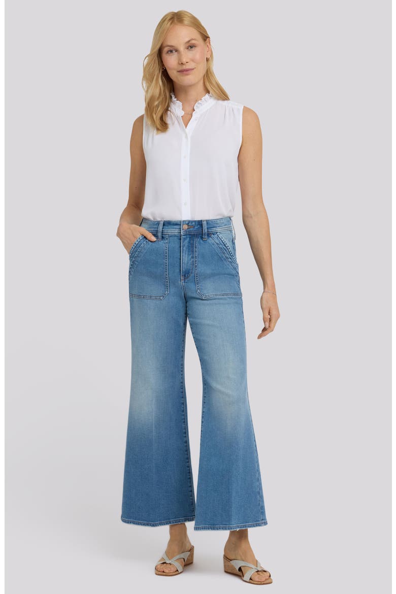 Mia High Waist Ankle Palazzo Flare Jeans, Alternate, color, PORT SEA