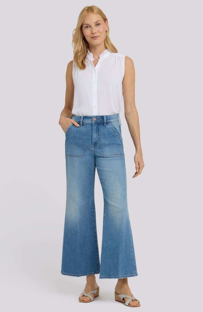 NYDJ Mia High Waist Ankle Palazzo Flare Jeans, Alternate, color, Port Sea