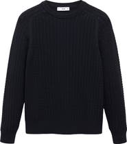 MANGO Cabled Cotton Crewneck Sweater