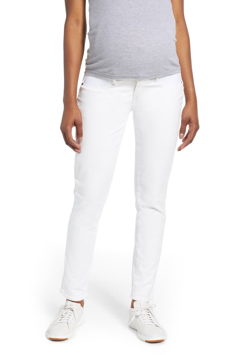 'Skyline' Ankle Peg Skinny Maternity Jeans, Alternate, color, OPTIC WHITE