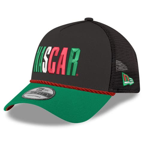Men's New Era Black/Green NASCAR Mexico City Race 9FORTY A-Frame Trucker Adjustable Hat